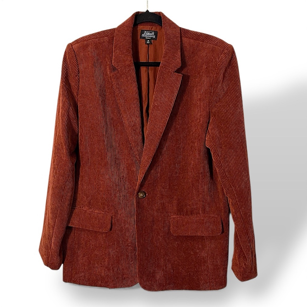 Warner Bros. Rust Corduroy Blazer Medium/Large new never worn Abott Elementary